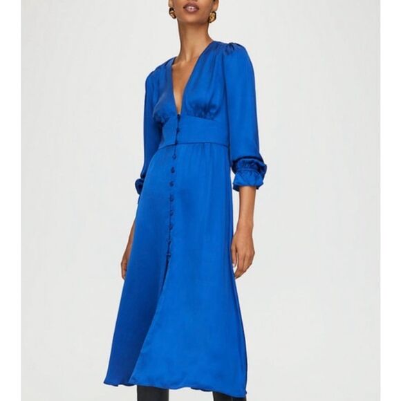 Aritzia Wilfred Satin Midi Dress - Picture 1 of 7